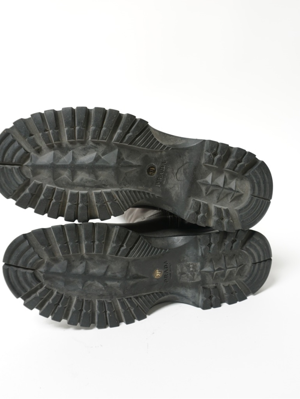 Prada Leather Lug Sole Boots in Dark Brown - Picture 8 of 8